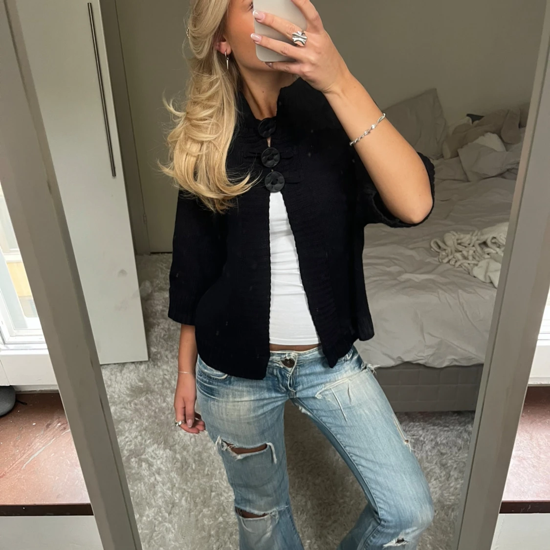 Trekvartsärmad kofta