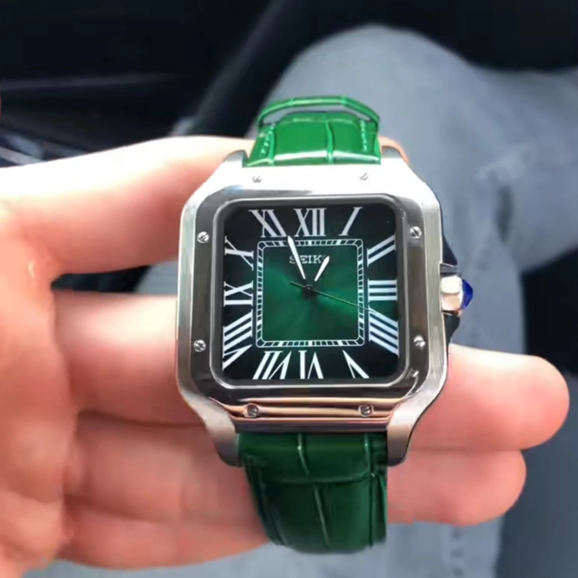 Grön automatisk klocka från Seiko Santeiko