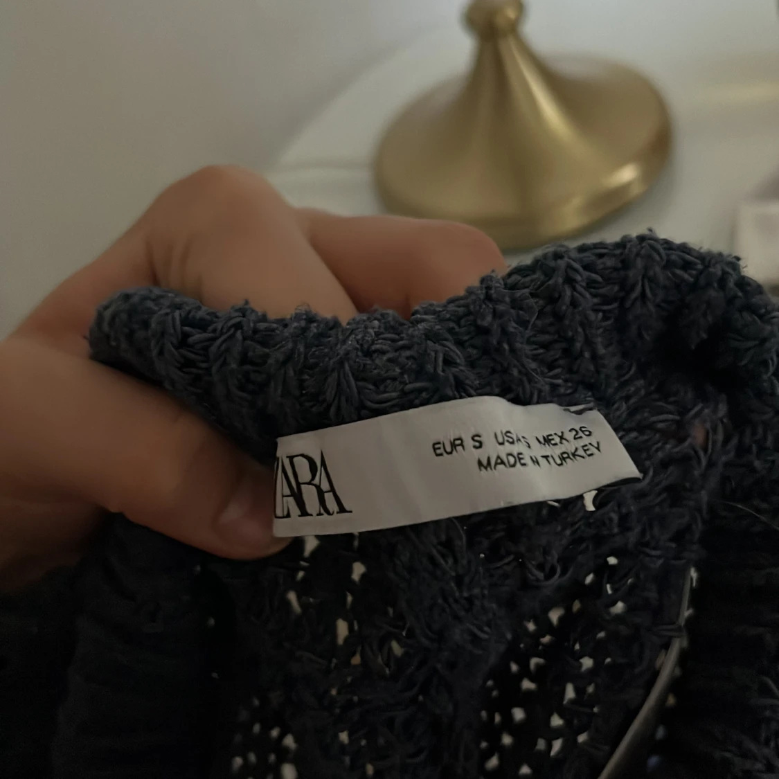 Blå virkade shorts från Zara - 2