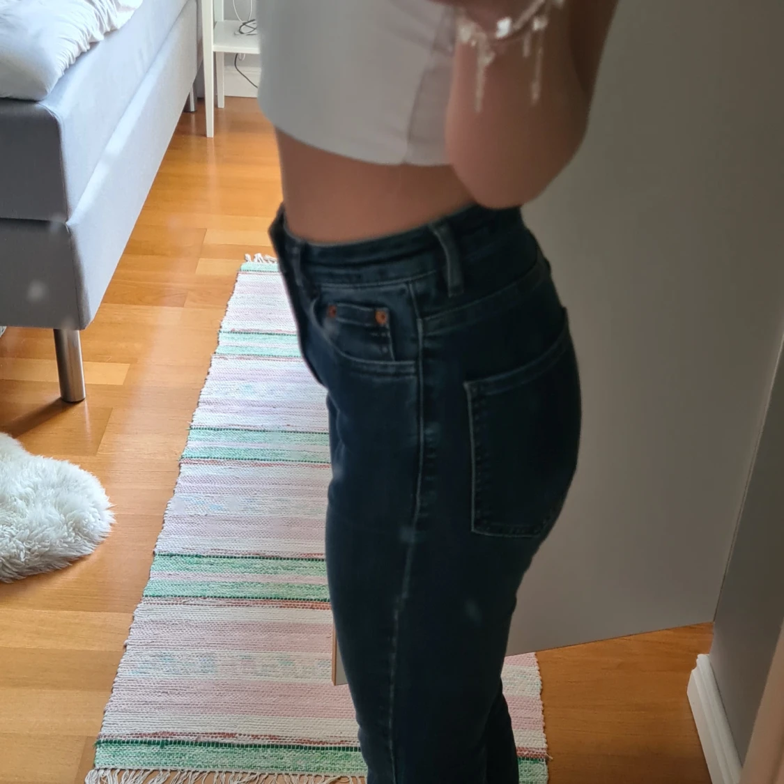 Blå bootcut jeans - 1
