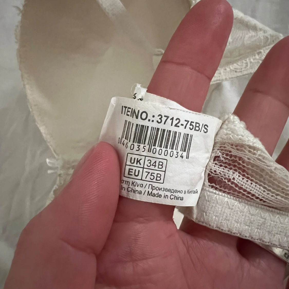 Vit spets-bh med rosett - 3