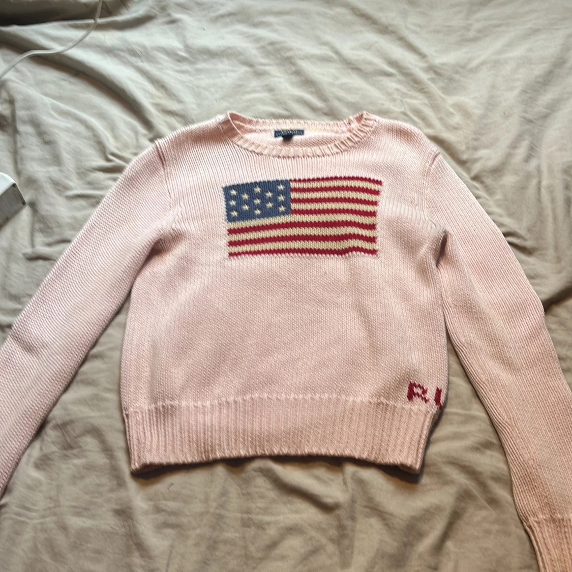 Ljusrosa stickad tröja Polo Ralph Lauren