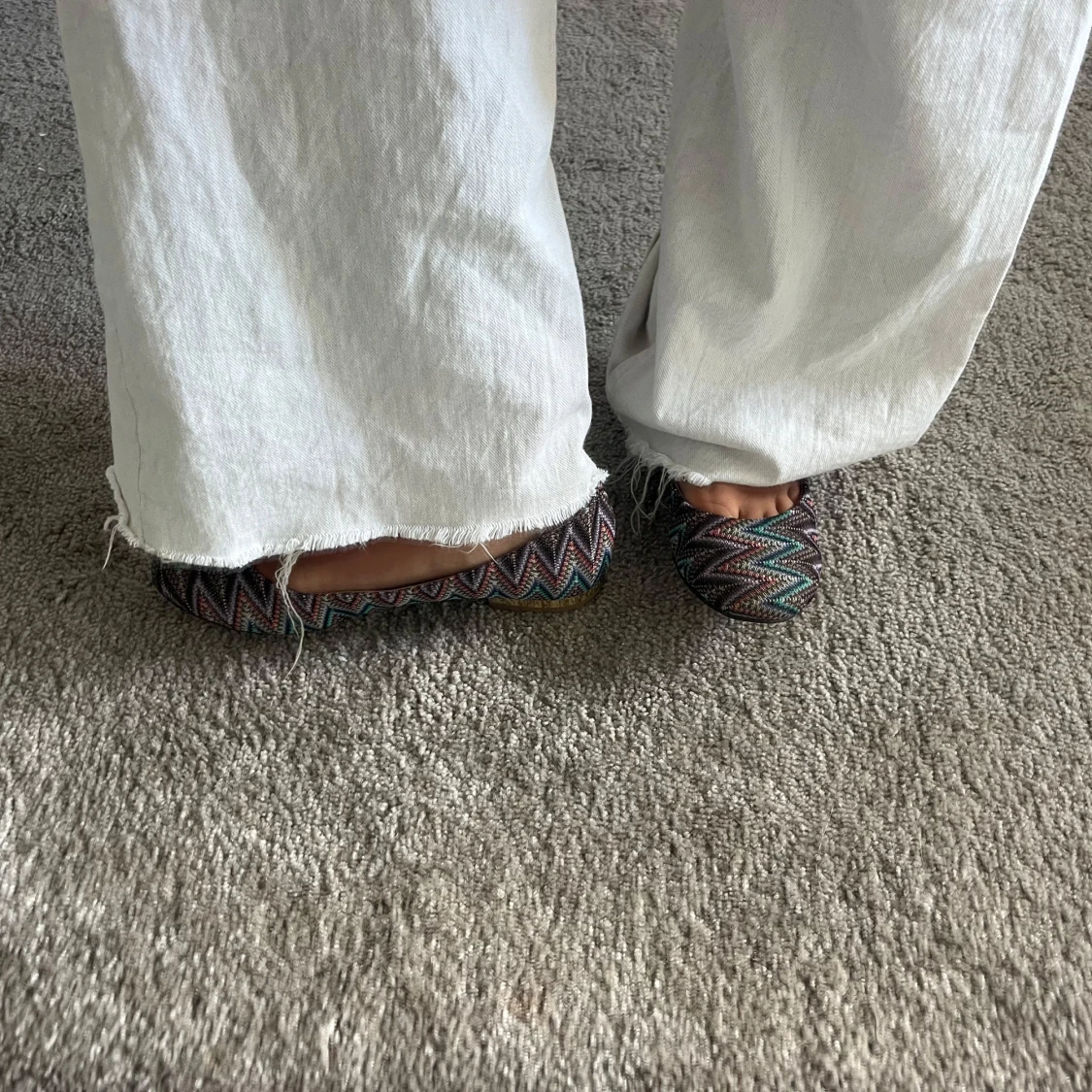 Färgglada ballerinaskor med zigzag-mönster - 3