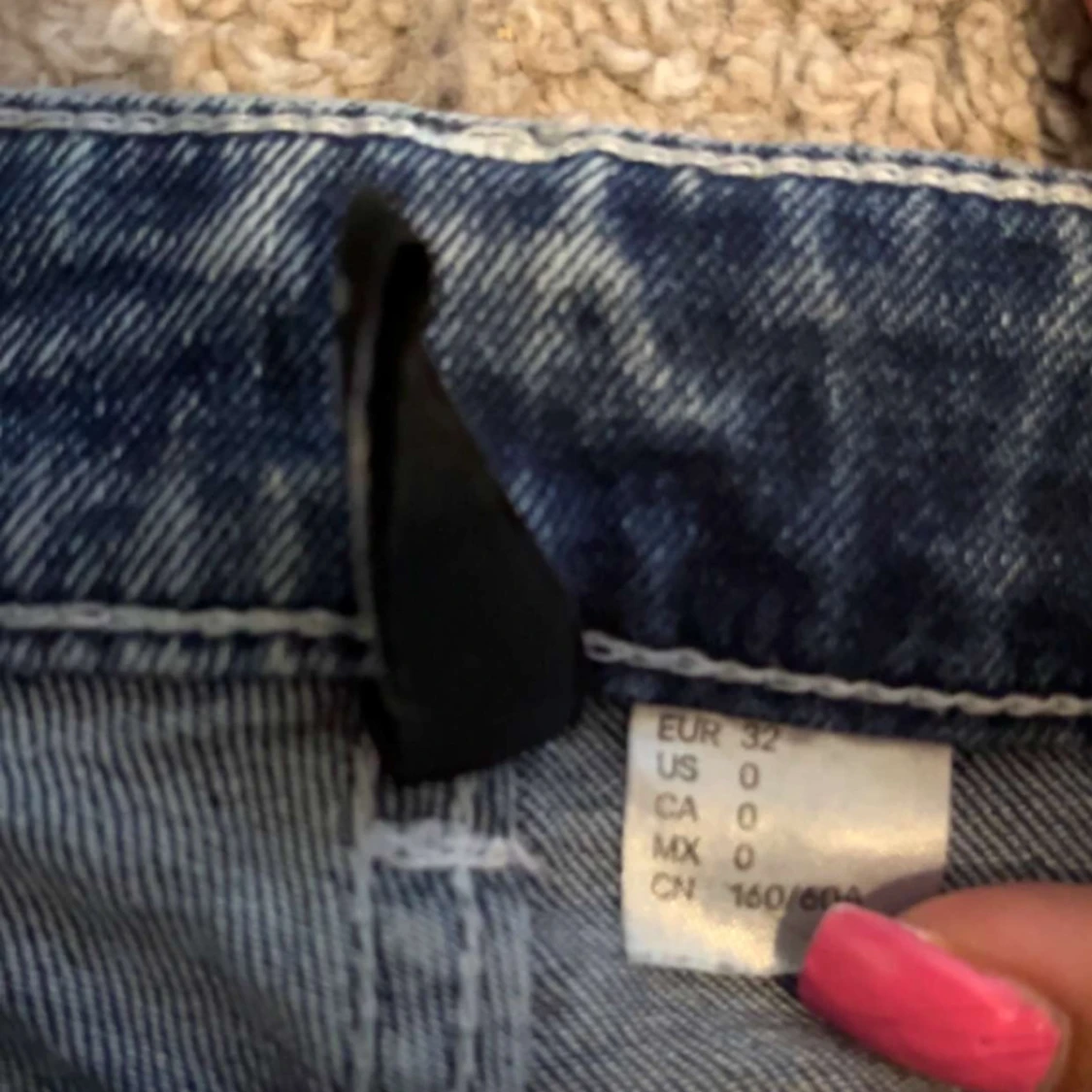 Blå bootcut jeans midwaist stl 32/xxs - 1