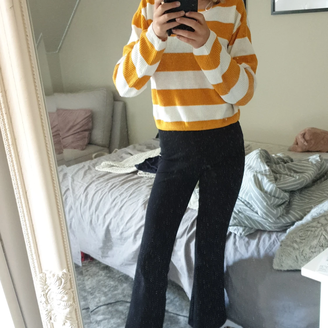 Randig gul och vit stickad tröja H&M - 3