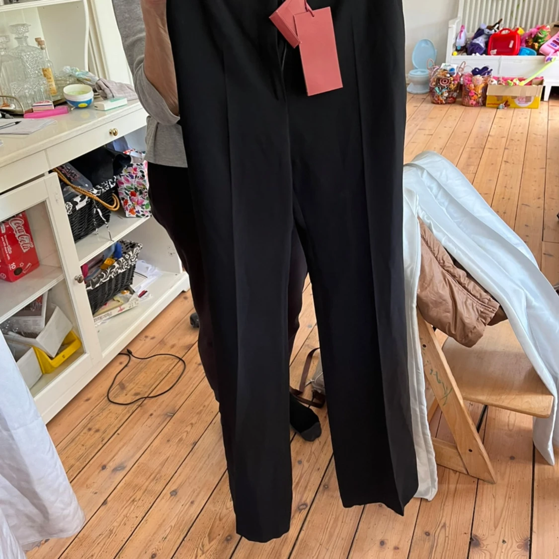 Svarta wide kostymbyxor från Max Mara - 2