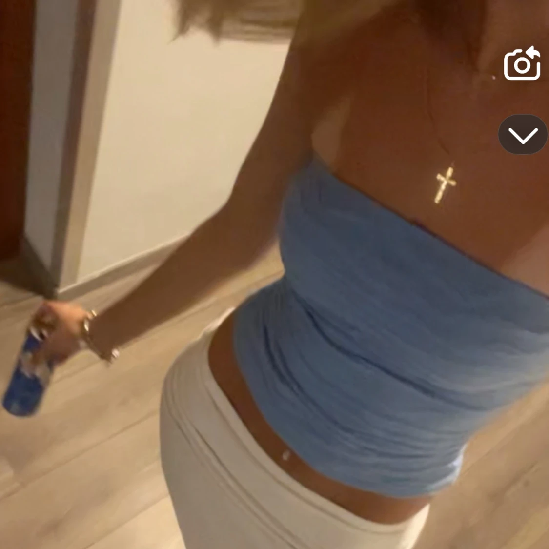 Ljusblå bandeau topp