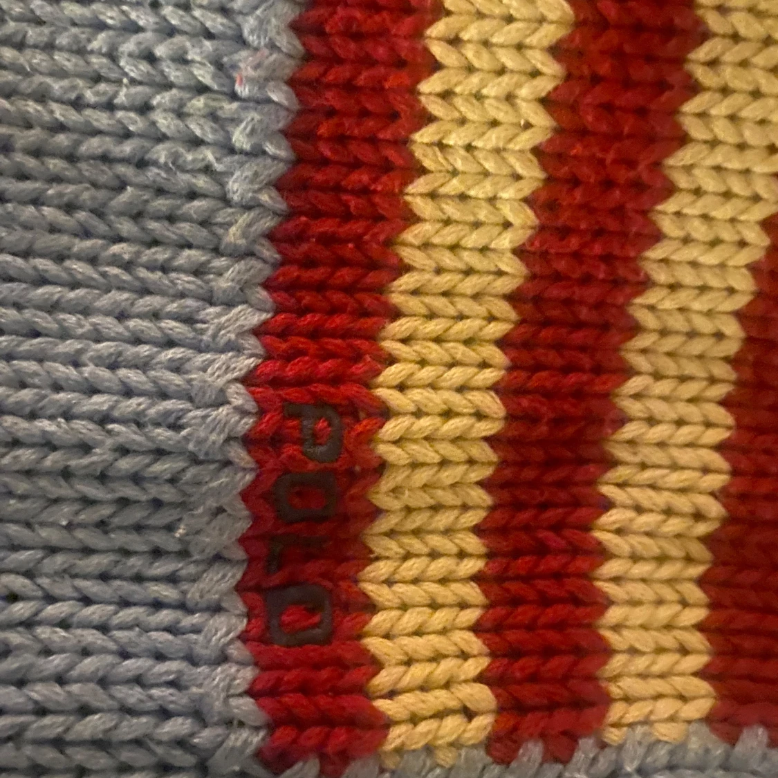 Blå stickad tröja med amerikansk flagga - 2