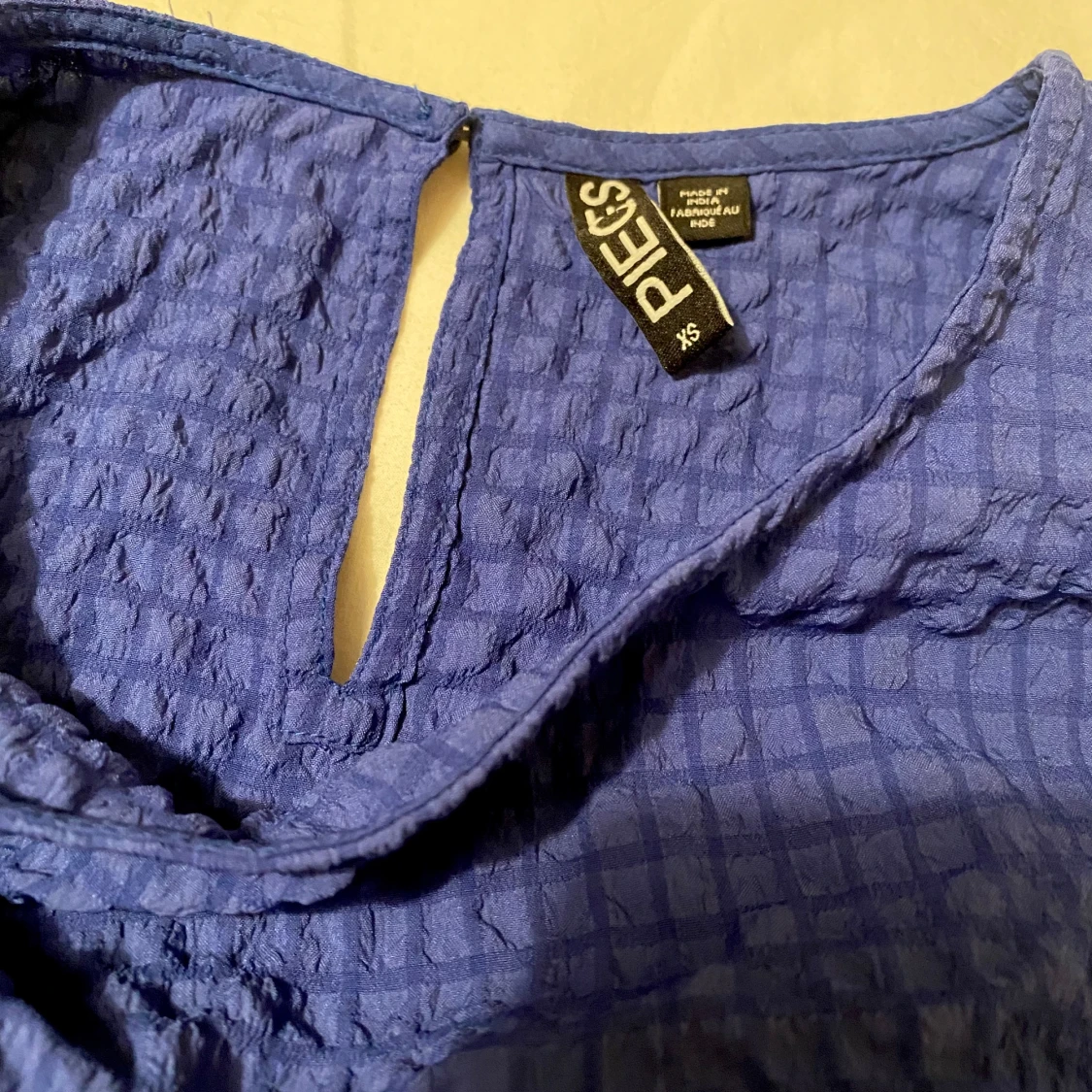 Blå långärmad blus från Pieces  - 4