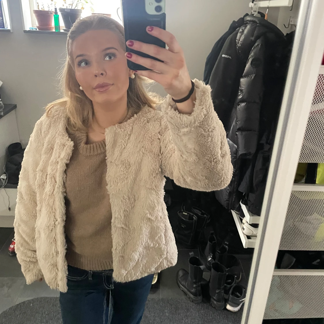 Beige teddyjacka - 2