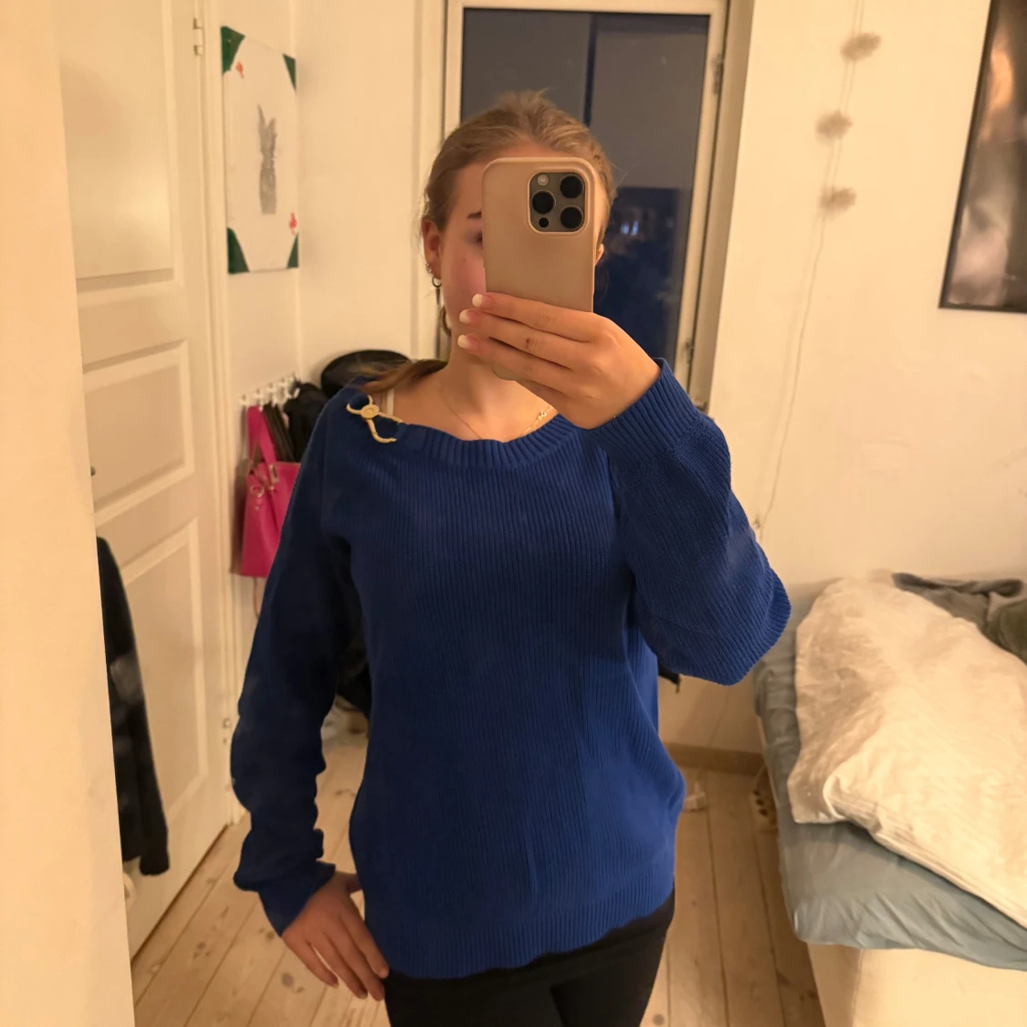 Blå stickad tröja från Ralph Lauren