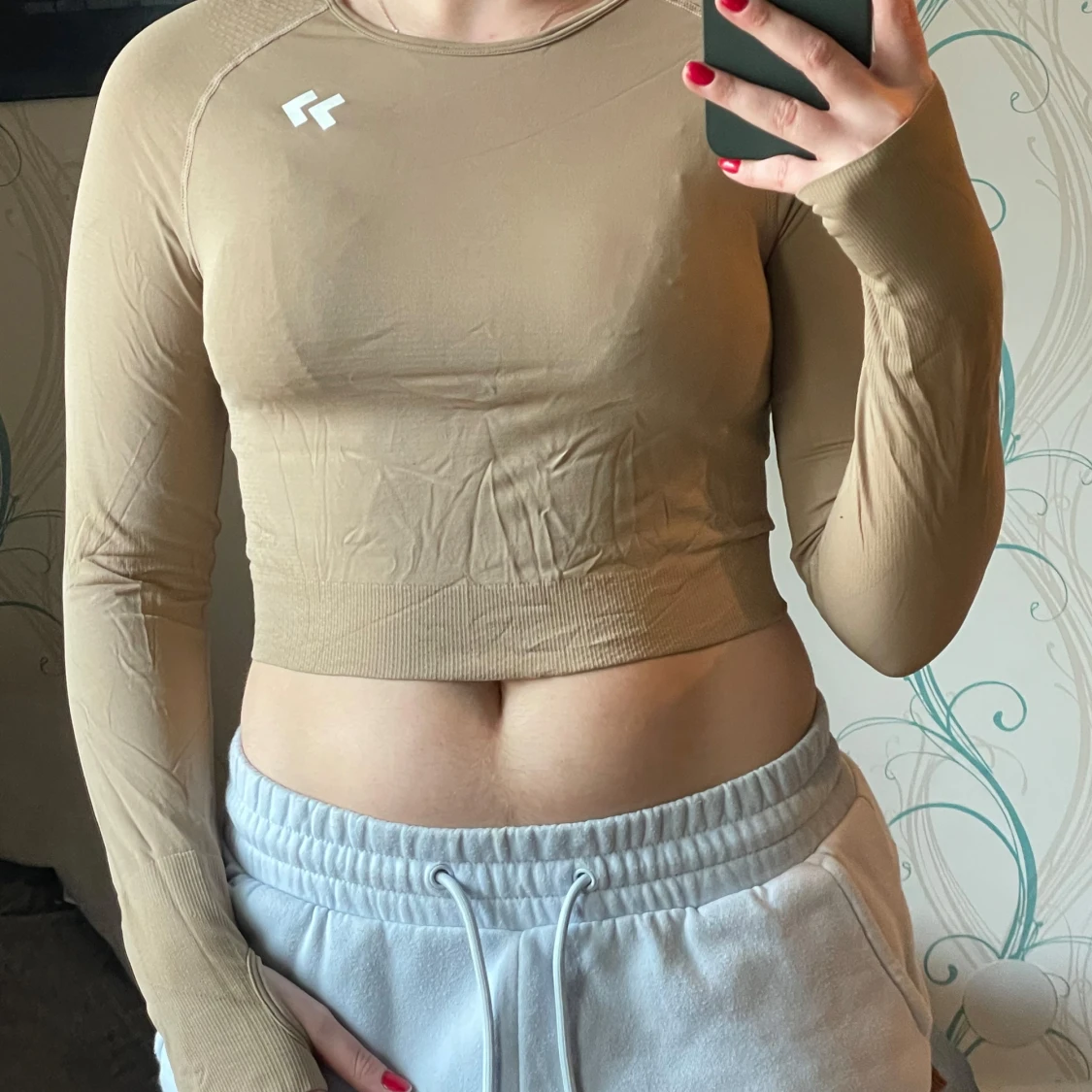 Beige träningstop / beige workout top  - 1