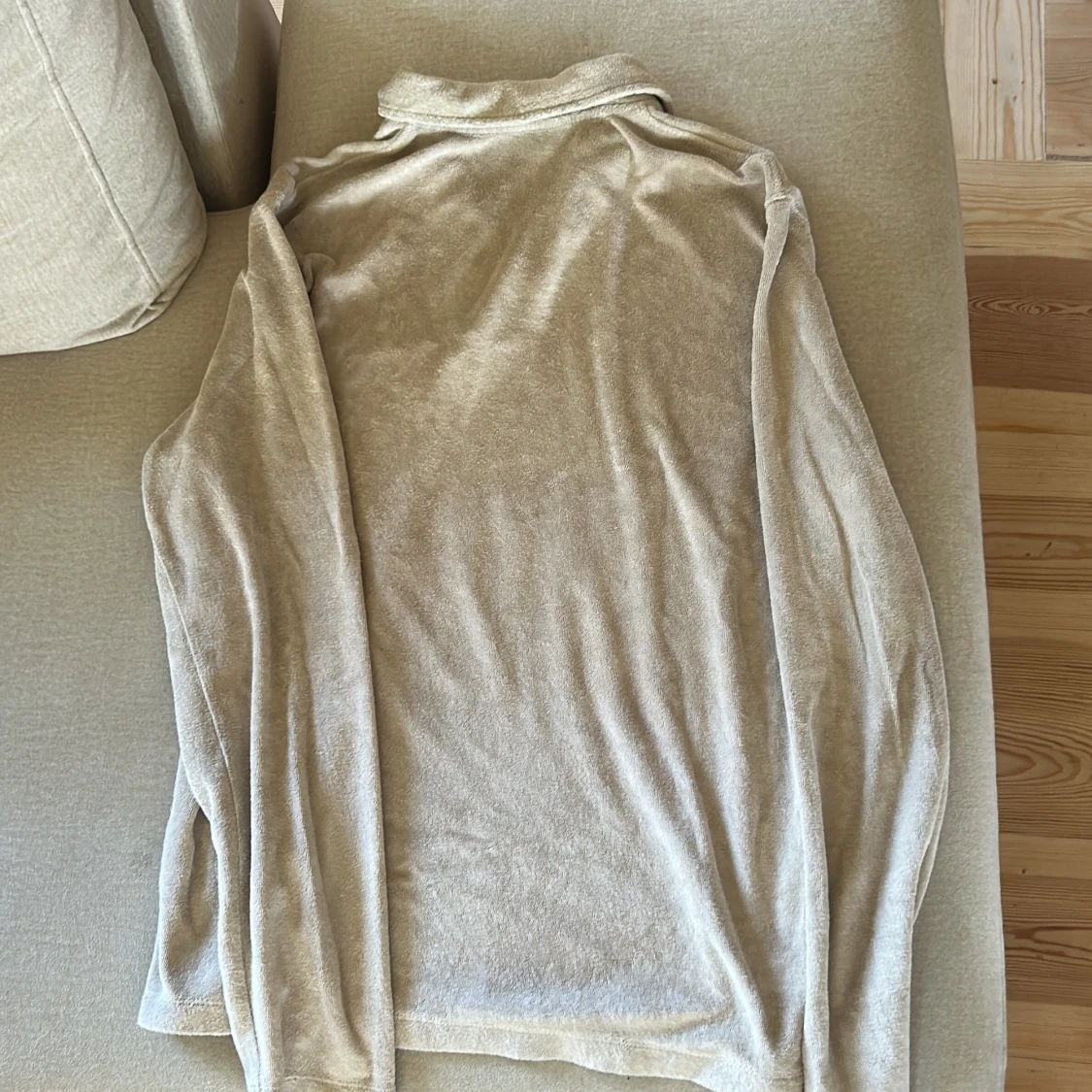 Beige långärmad frotté pikétröja East West - 2