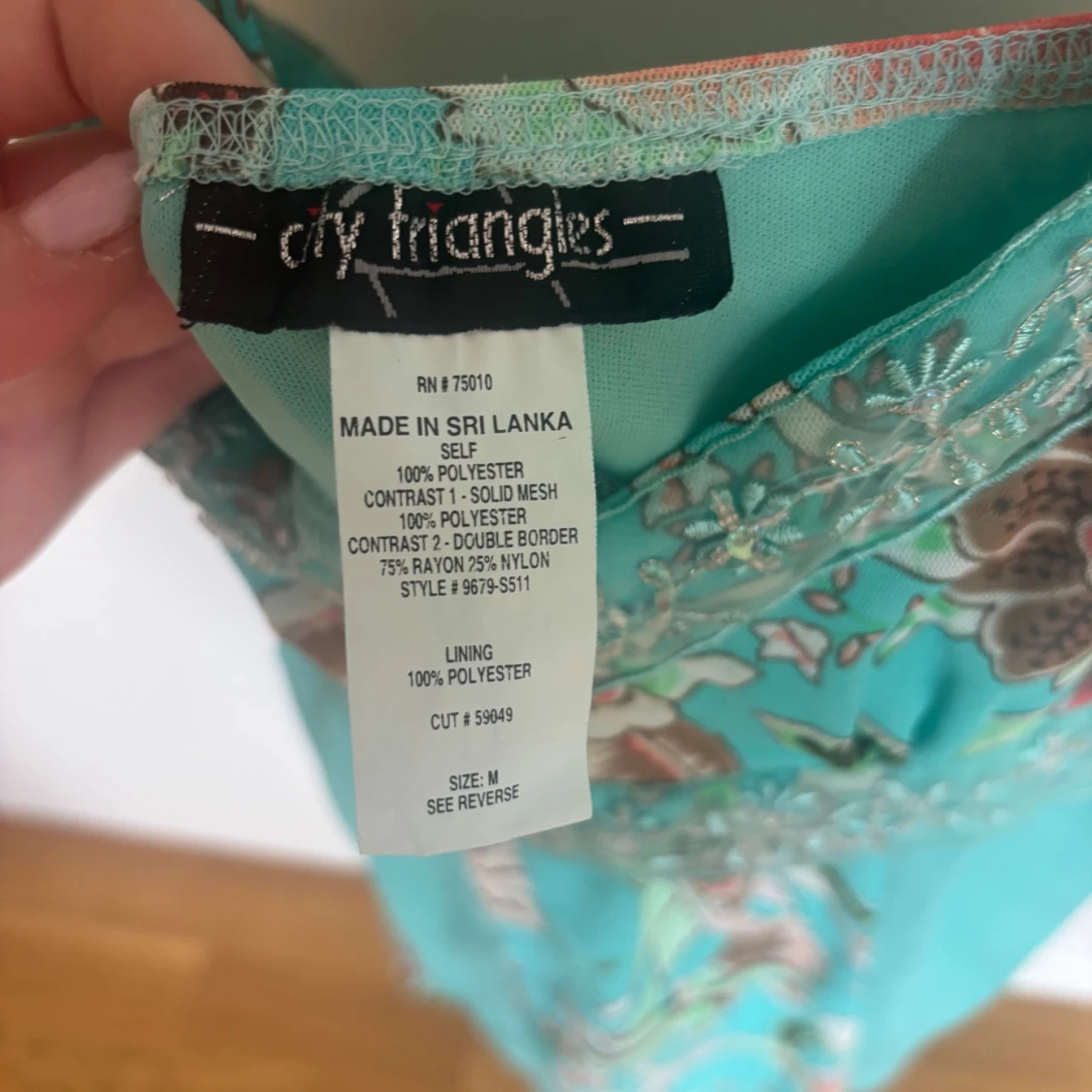 Turkos blommig kortklänning från Triangles - 2