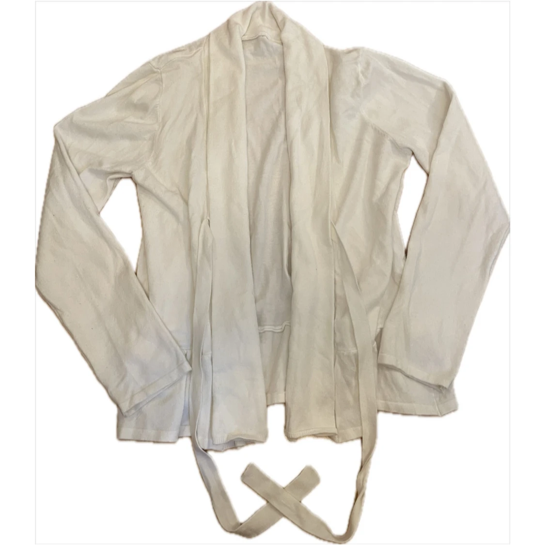 Vit kofta med knytband - 3