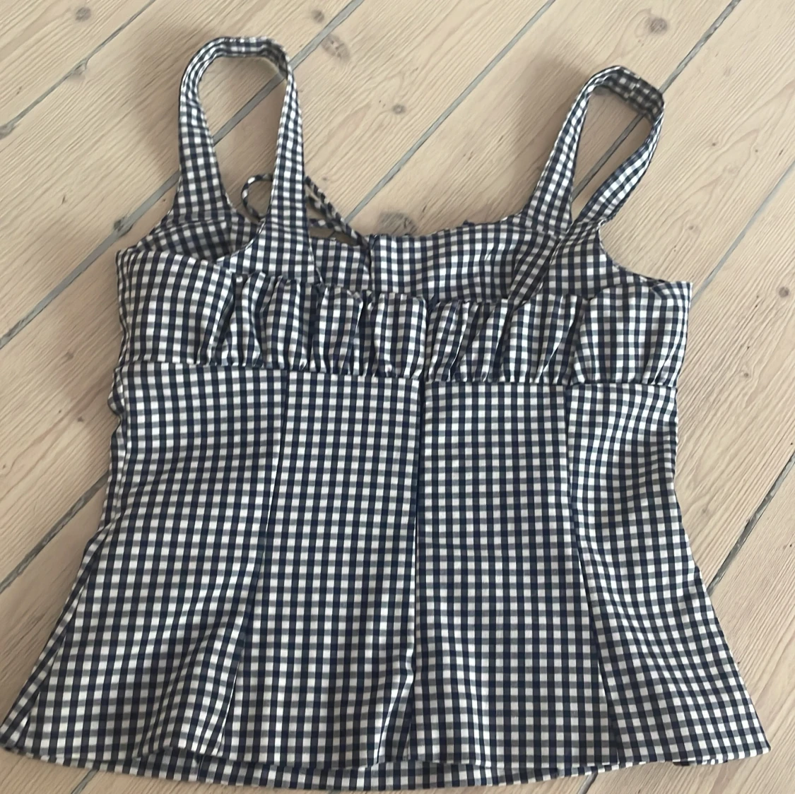 Rutig blåvit linnetopp från Zara - 2