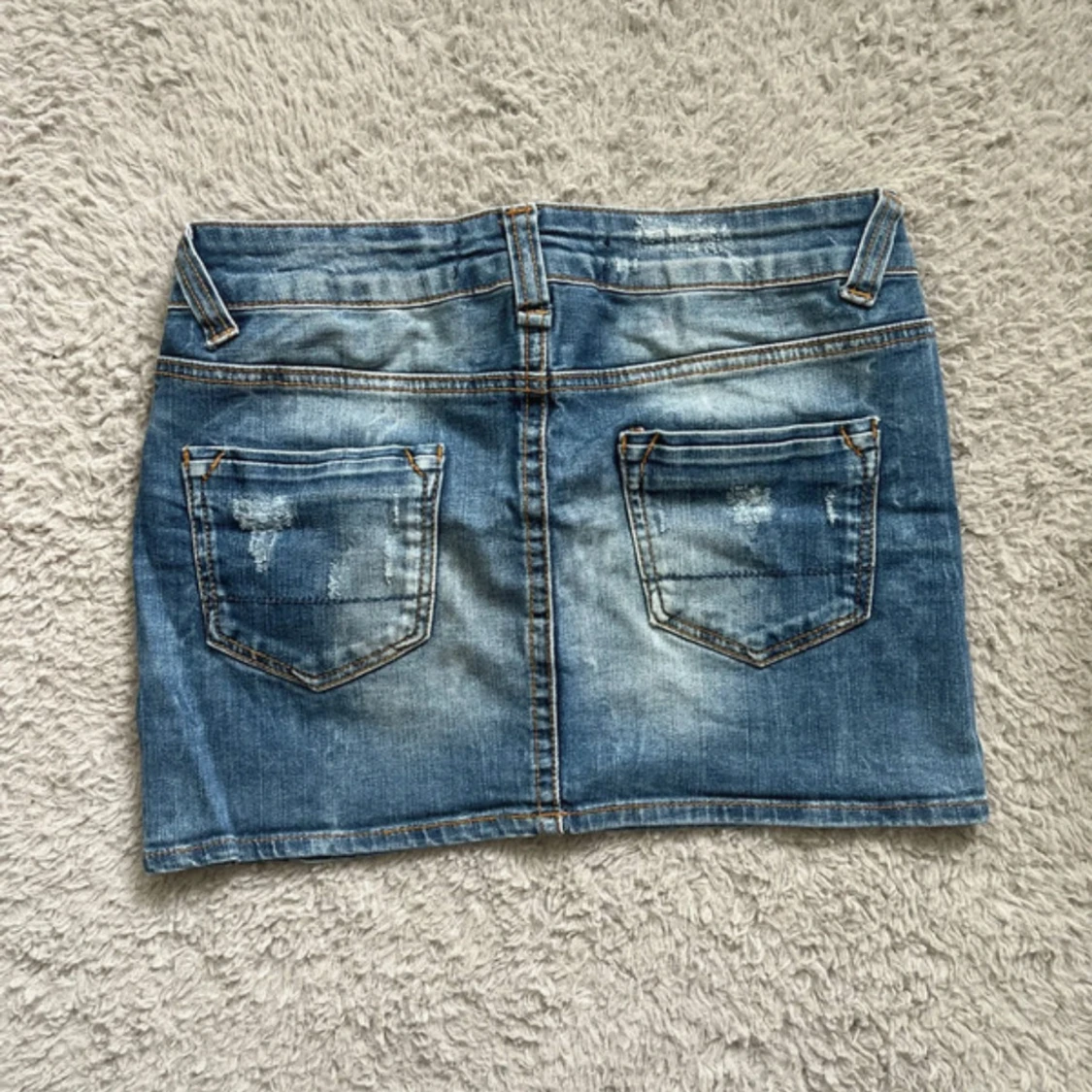 Vintage lågmidjad minikjol denim - 2