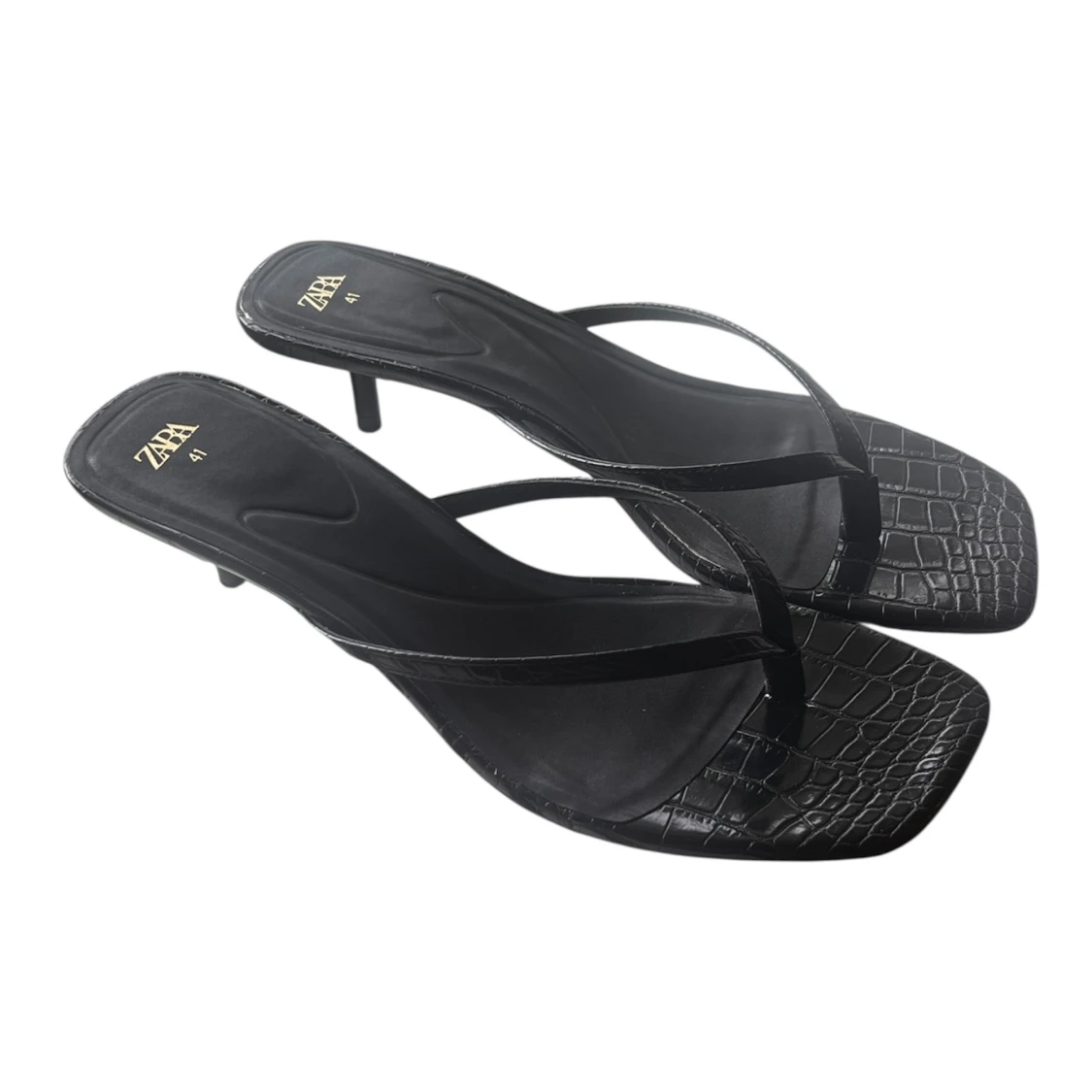 Svarta eleganta Zara sandaletter med taxklack