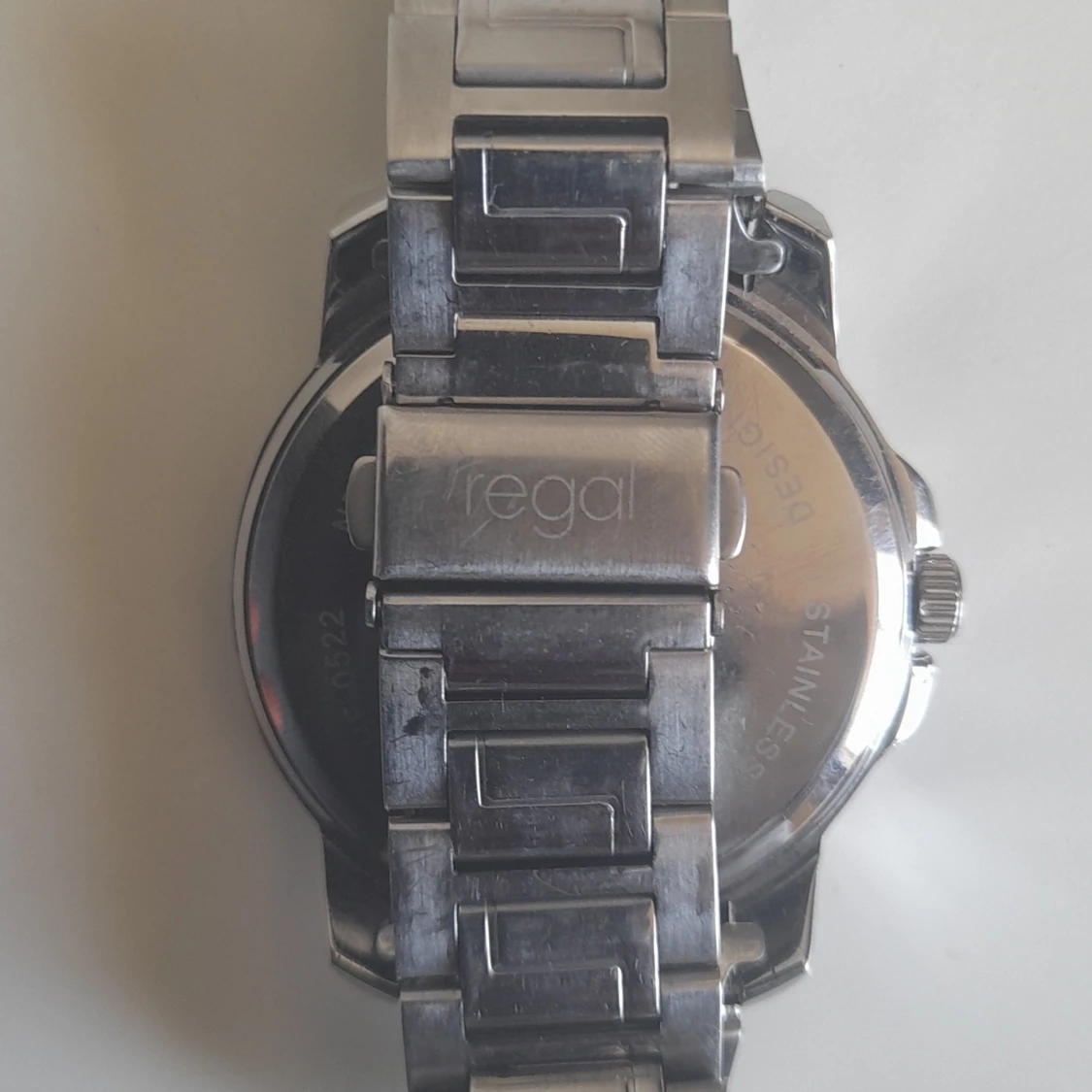 Regal herrklocka i silver med blå urtavla - 1