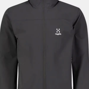 Svart vindjacka från Haglöf - Snygg svart vindjacka från Haglöfs med minimalistisk design och diskret logga på bröstet. Jackan har hel dragkedja framtill och hög krage. Perfekt för dig som gillar stilrena och funktionella plagg.