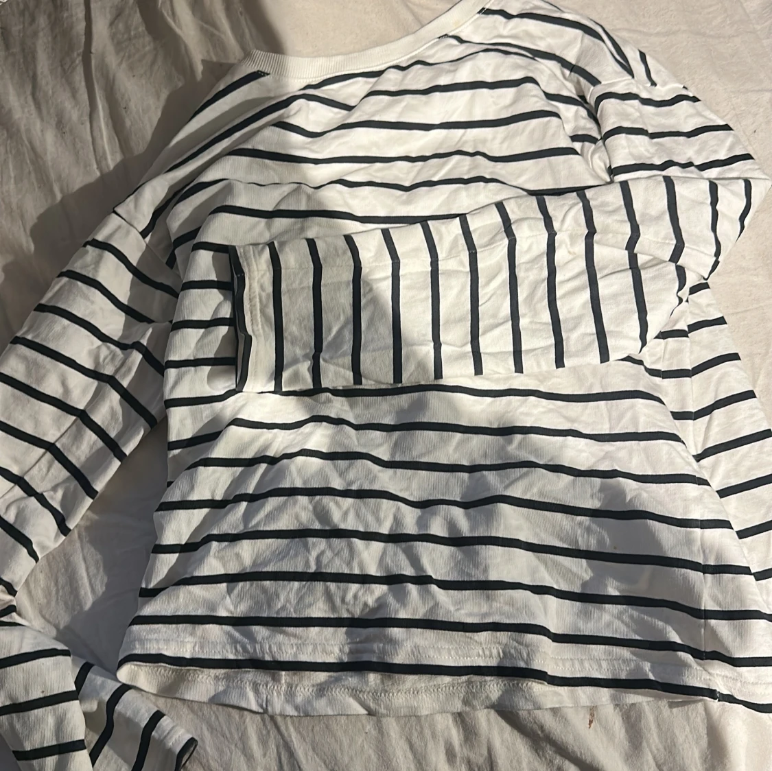 Randig långärmad tröja i bomull - 1