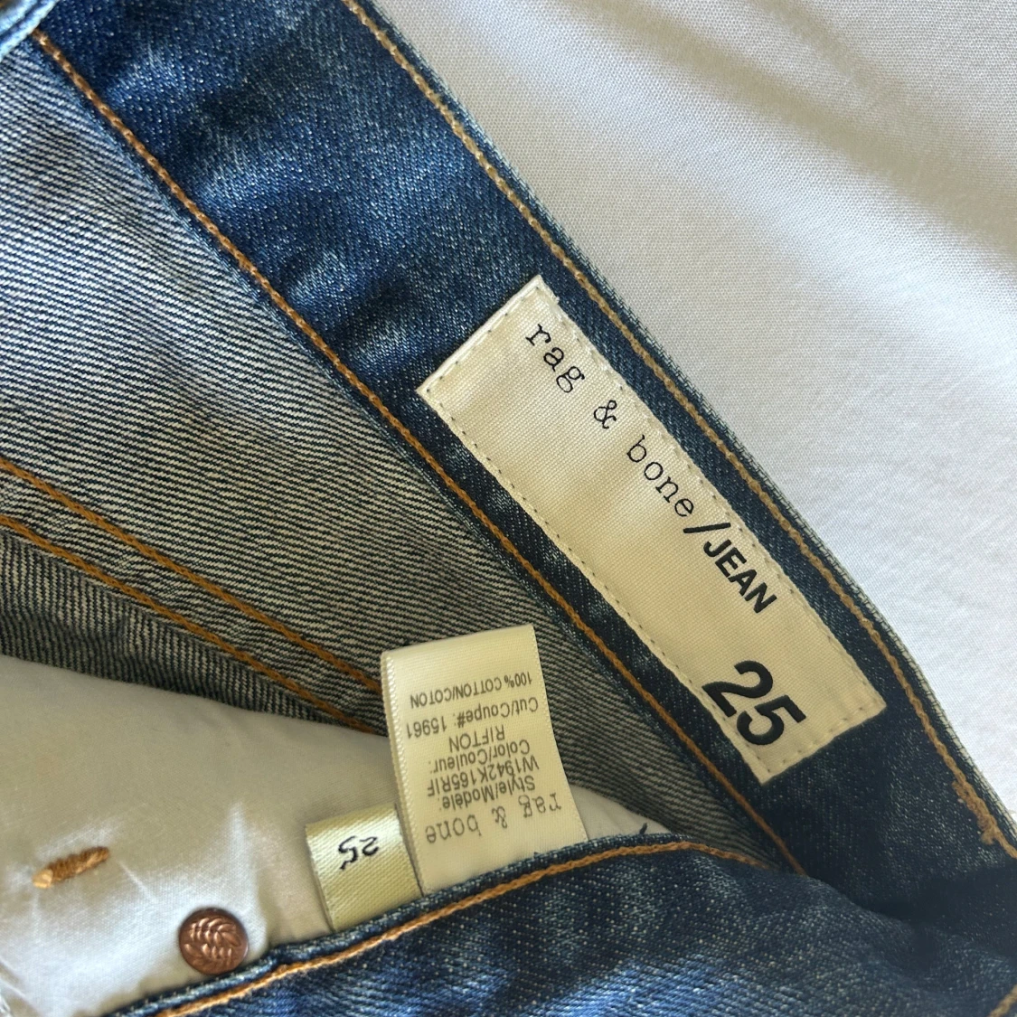 Rag & Bone jeansshorts med fransar - 1