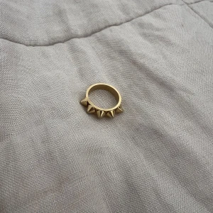 Ring med nitar - Snygg guldfärgad ring med spetsiga nitar runt om. Från Edblad i storlek 16
