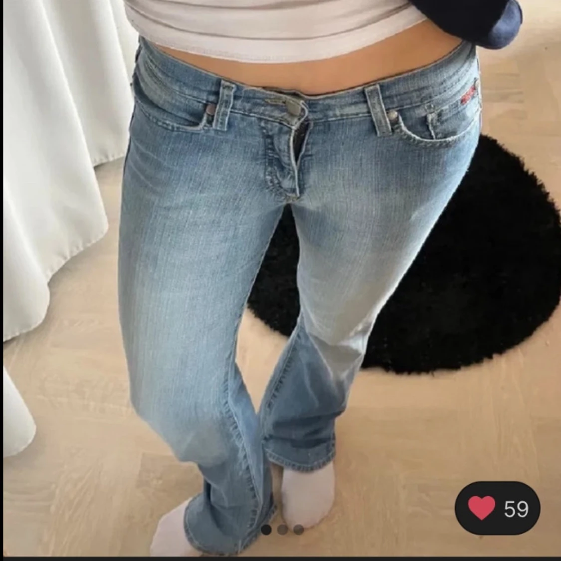 Lågmidjade ljusa bootcut - 3