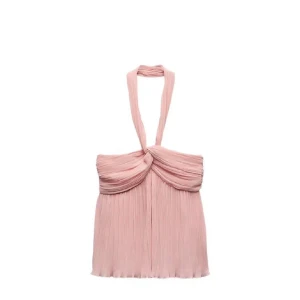 Rosa halterneck topp - Säljer en superfin rosa halterneck topp, den är i använt skick lite missfärgningar men inget man märker av! 😇💓 
