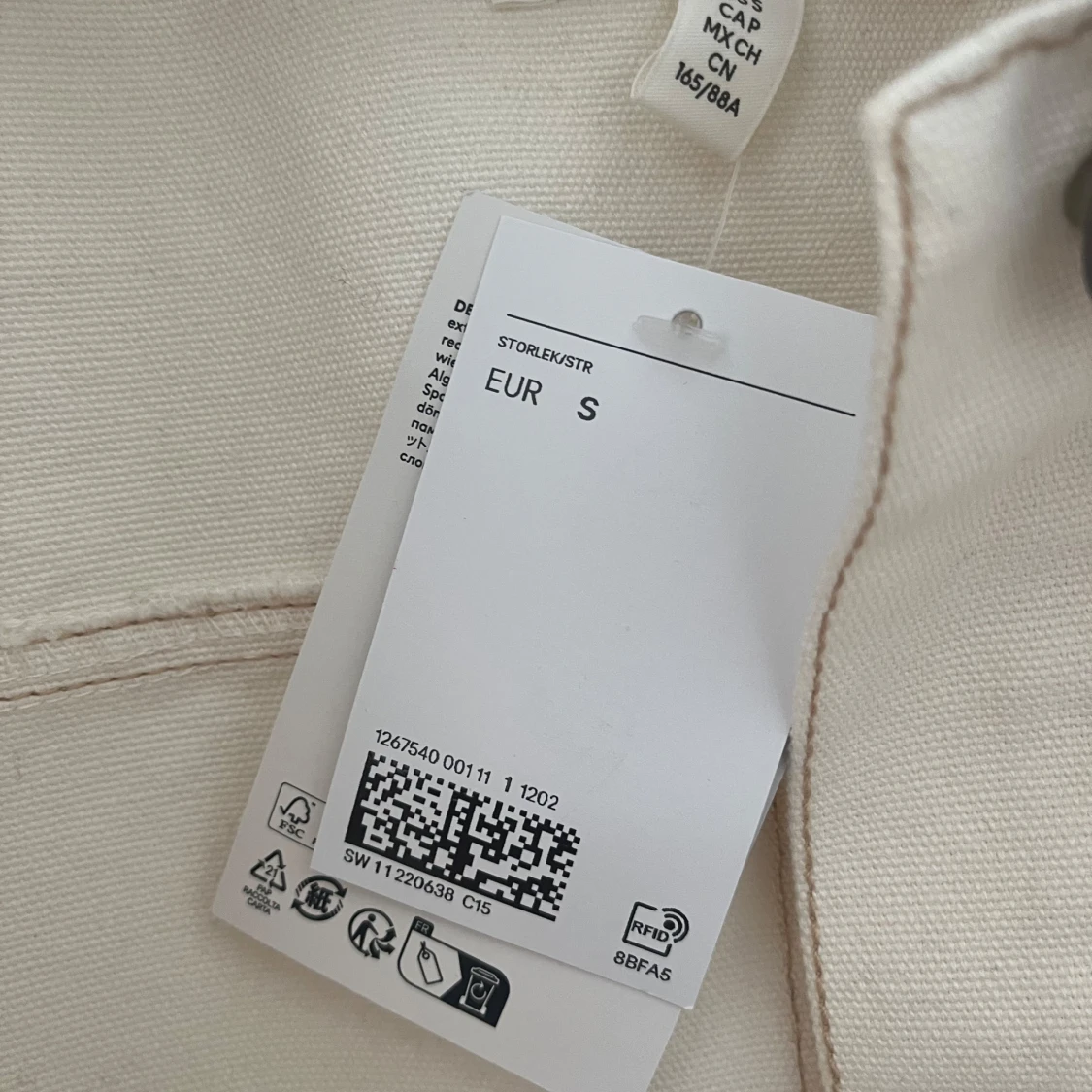 Vit/crème jacka med manchesterkrage S - 2