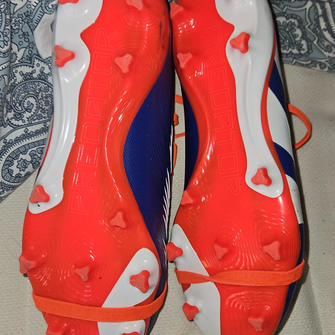 Adidas Predator fotbollsskor blå och orange - 2