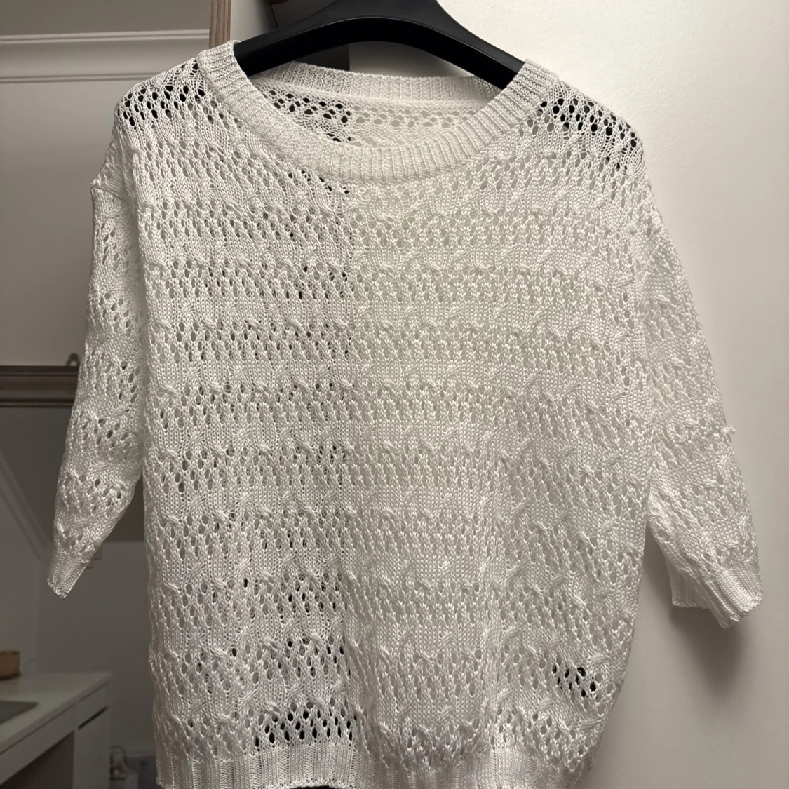 Vit stickad tröja från SHEIN