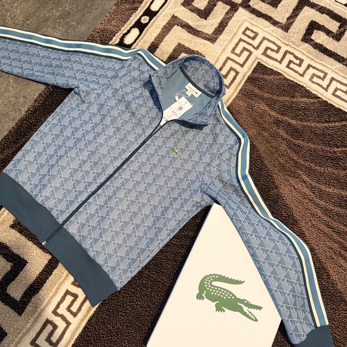 Blå mönstrad track jacket från Lacoste köpt för 2300 - 1