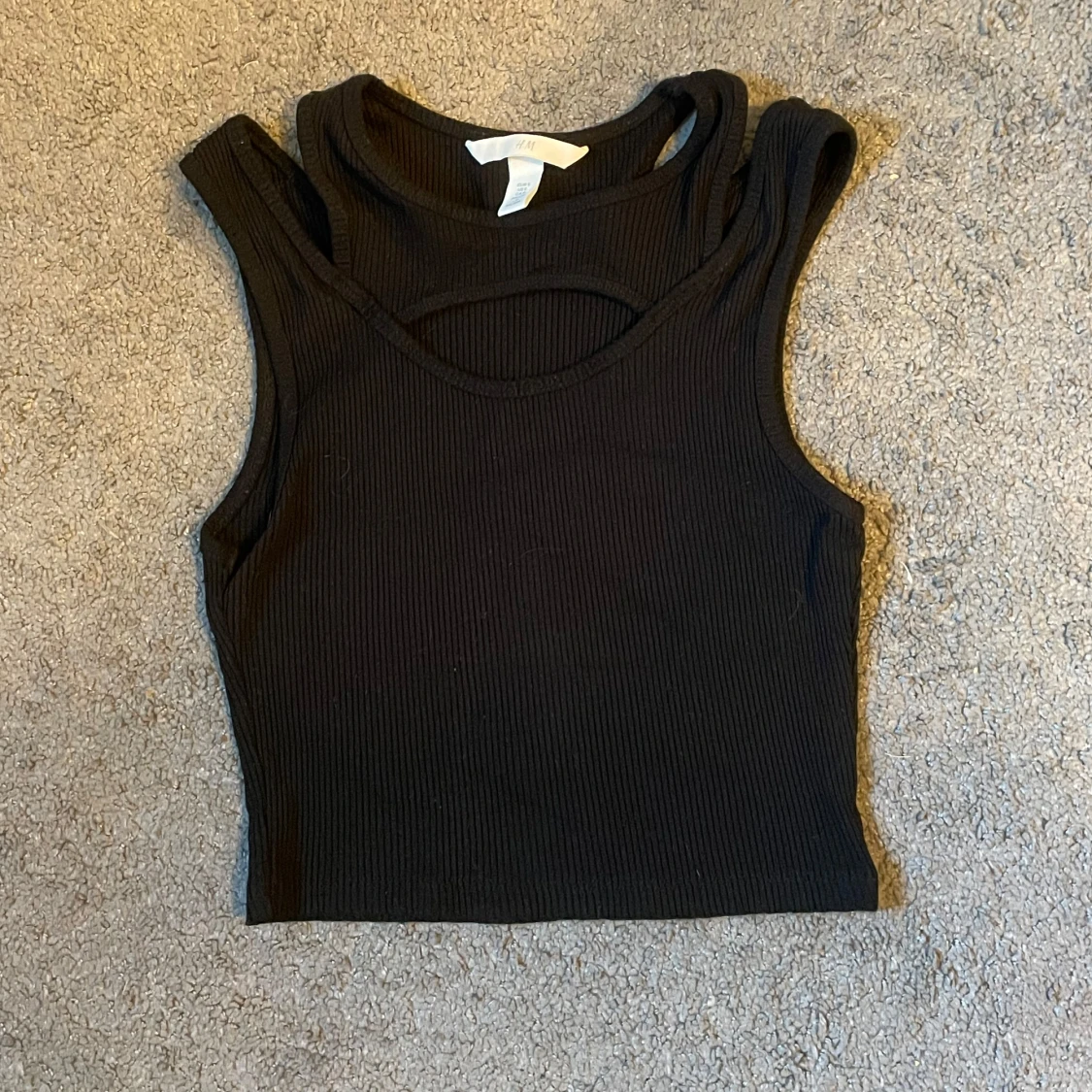 Svart croptop linne - 1