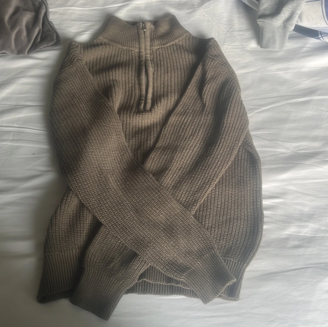 stickad half zip tröja