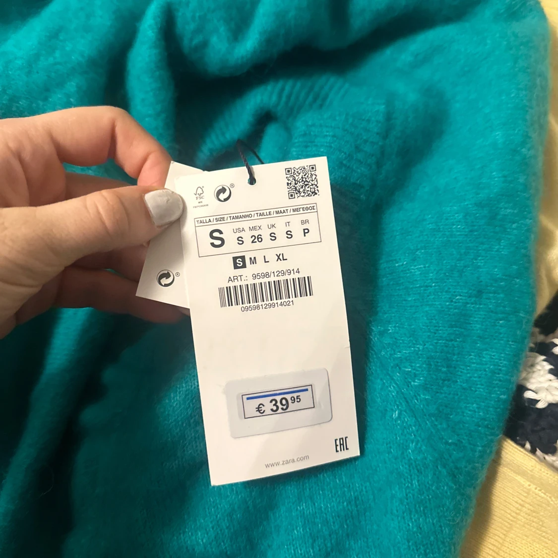 Turkos stickad tröja från Zara - 1