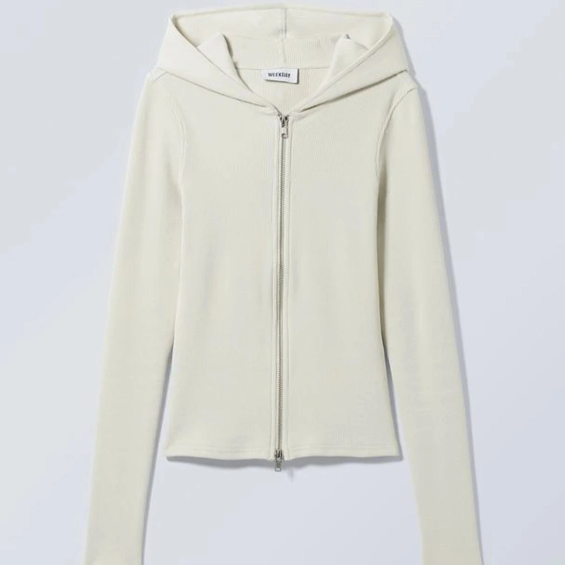 Weekday Cut Tight Zip Hoodie / Ribbad Tight Tröja Med Dragkedja