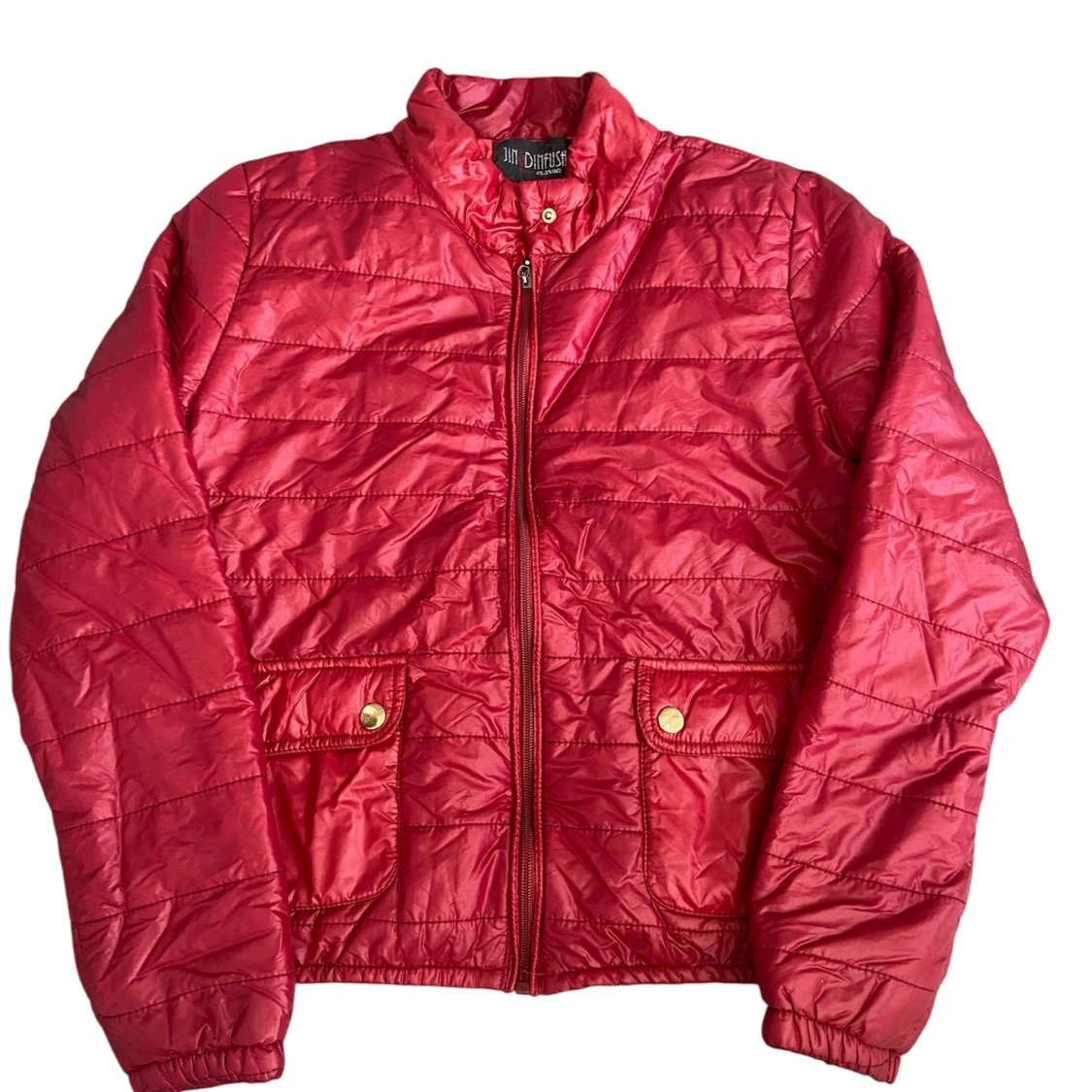 Röd quiltad pufferjacka från Don Confuse