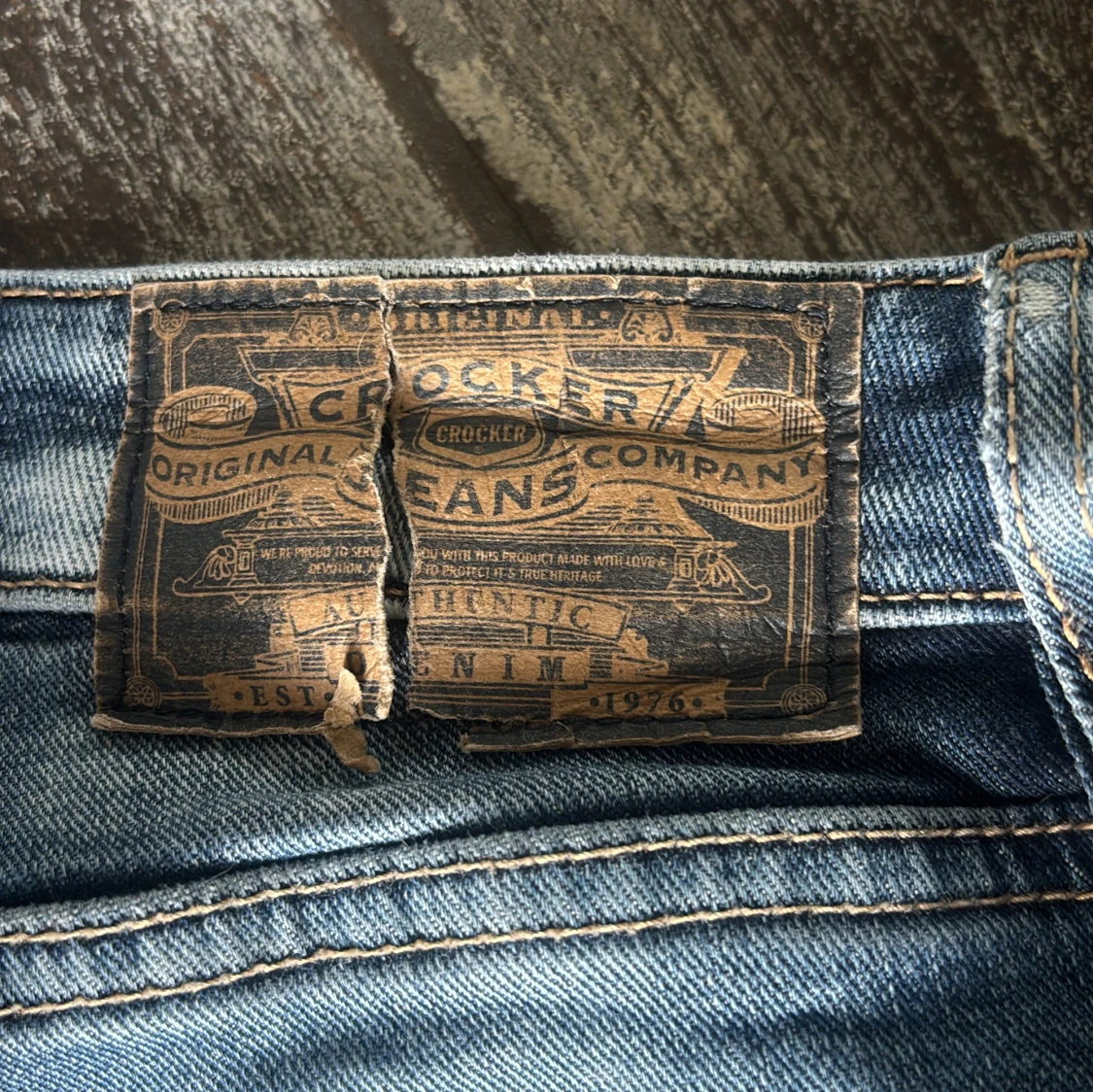 Blå bootcut jeans från Crocker - 4