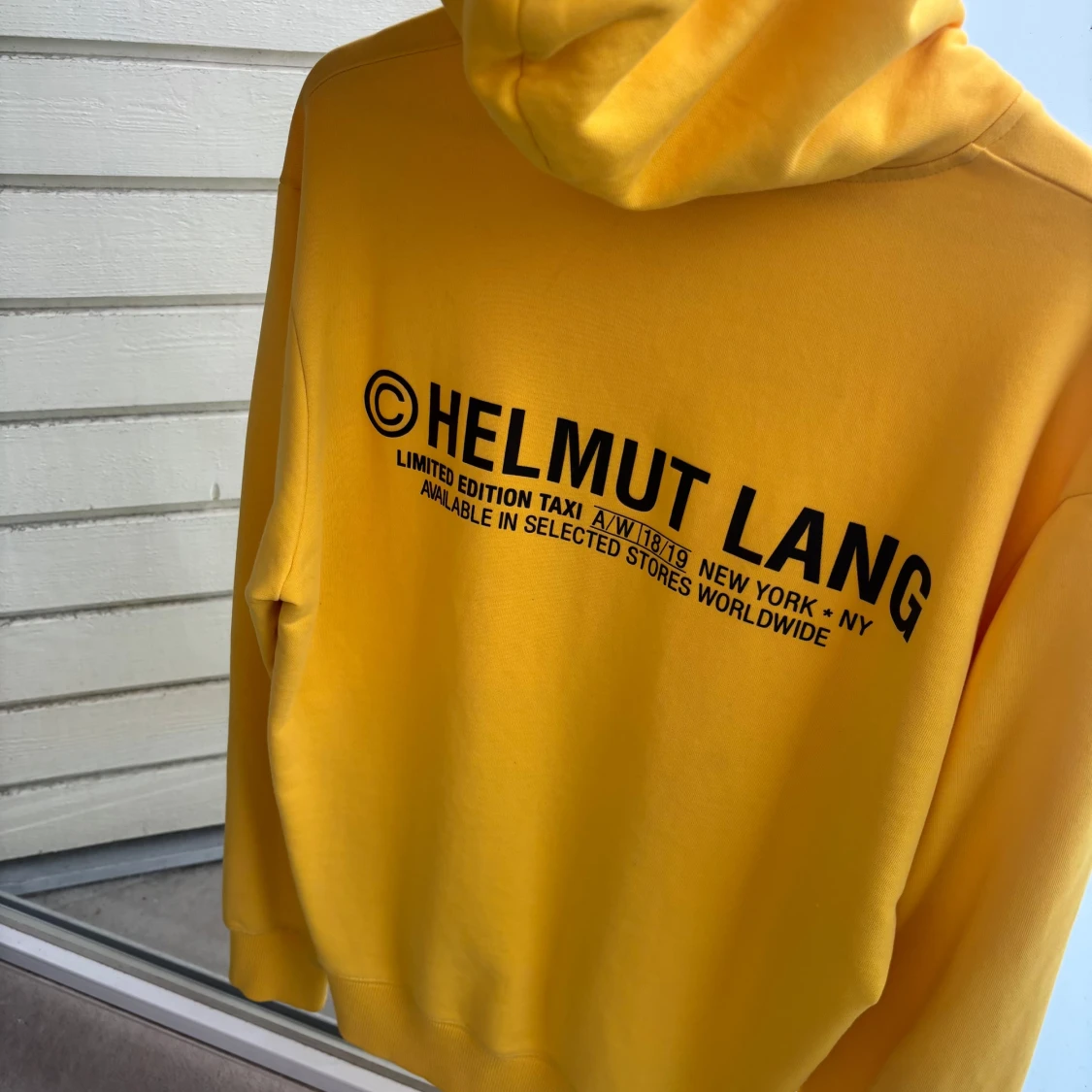 Gul Helmut Lang hoodie med tryck - 2