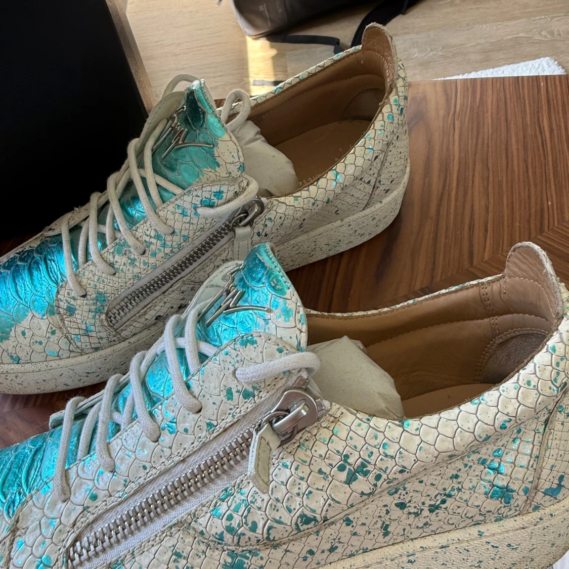 Giuseppe Zanotti turkosa sneakers - 3