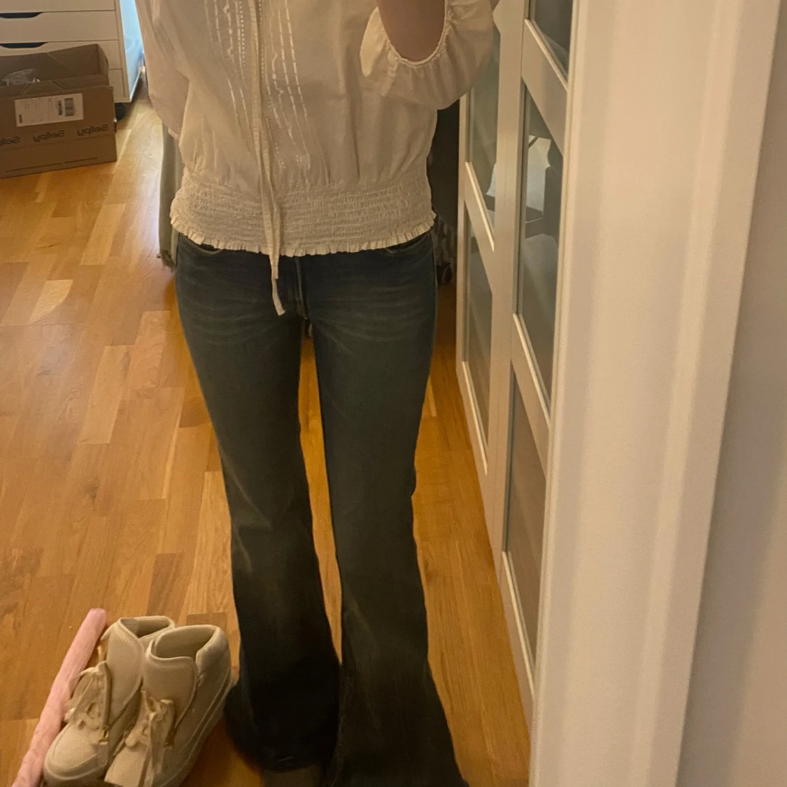 Blå bootcut jeans - 1