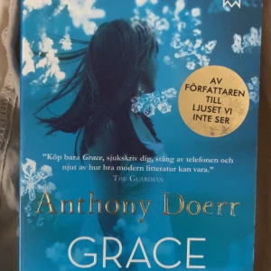 Grace - En bok med ett drömlikt omslag i blå toner, där en person syns omgiven av snöflingor. 💙  Denna boken är i nyt skick. 