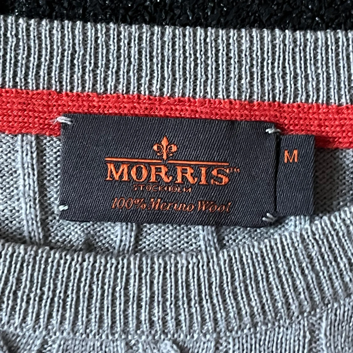 Grå kabelstickad tröja Morris M - 3