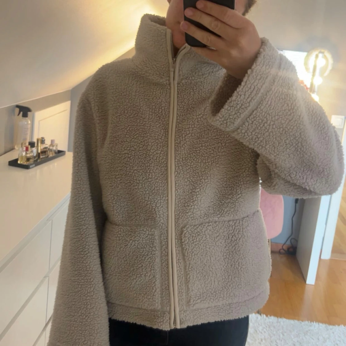 Beige teddyjacka  - 1