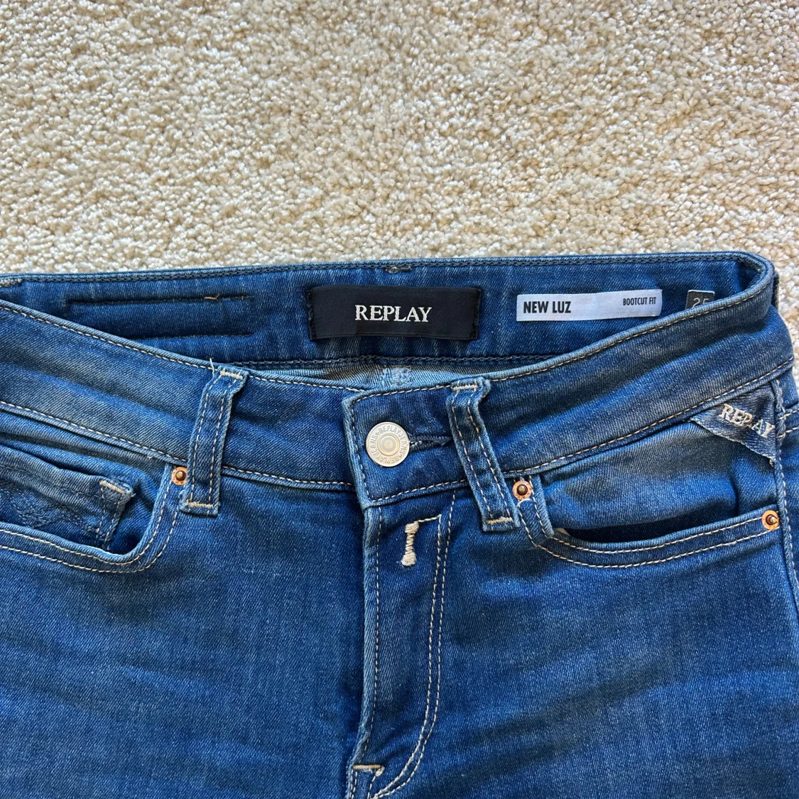 Blå Replay New Luz bootcut jeans