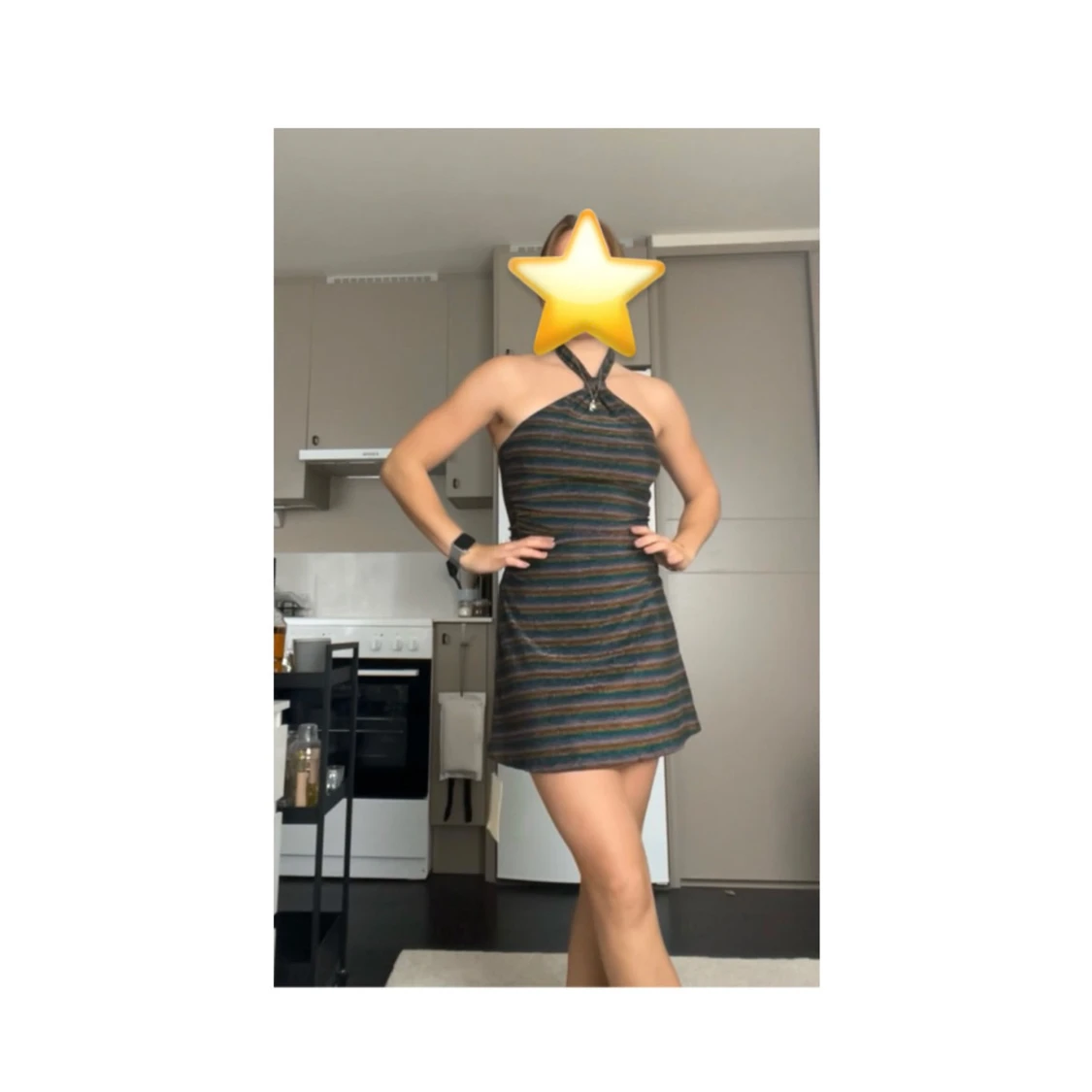 Randig glittrig klänning från ADOORE - 1