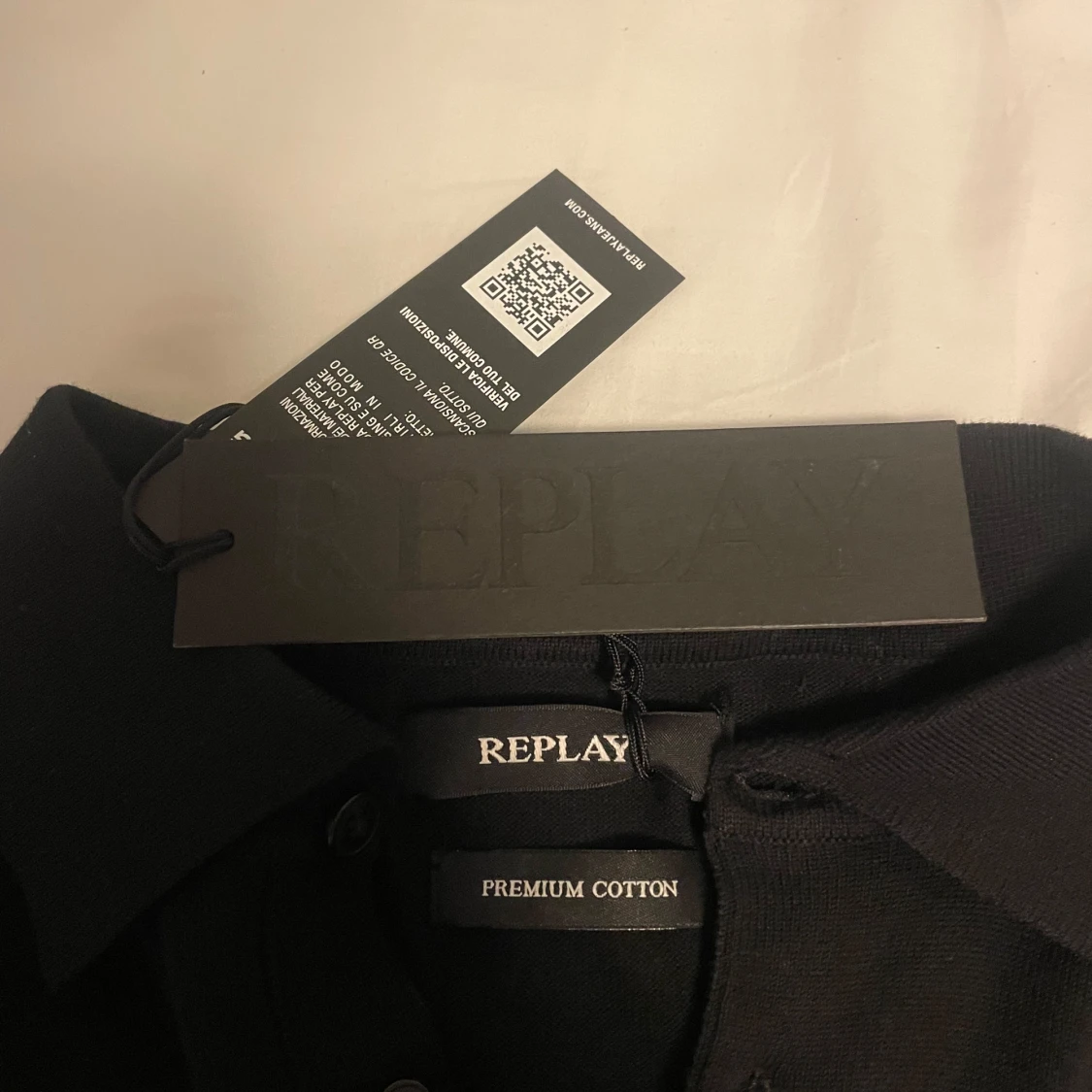 Svart pikétröja från Replay - 2