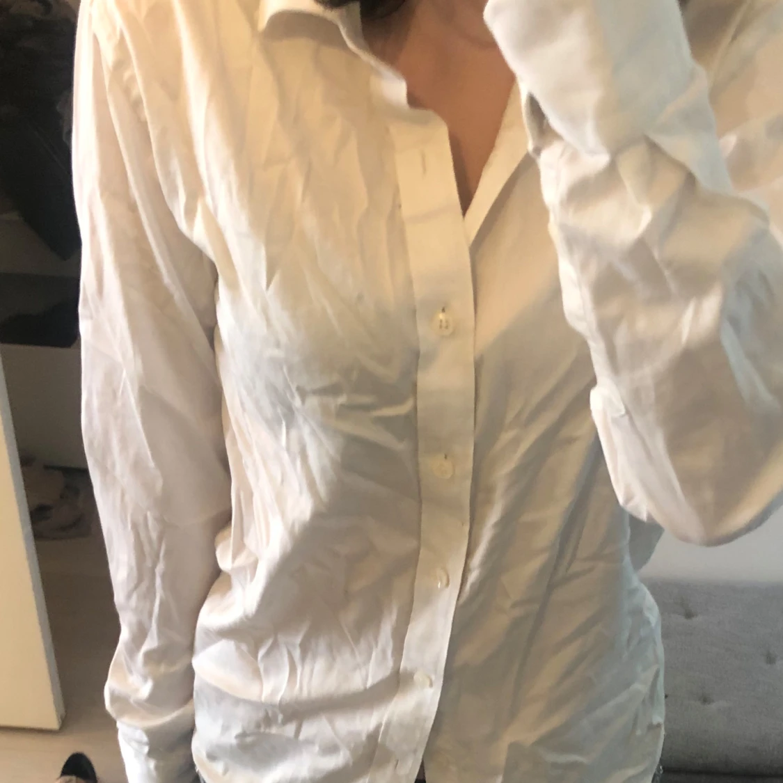 Basic vit button up / skjorta - 2