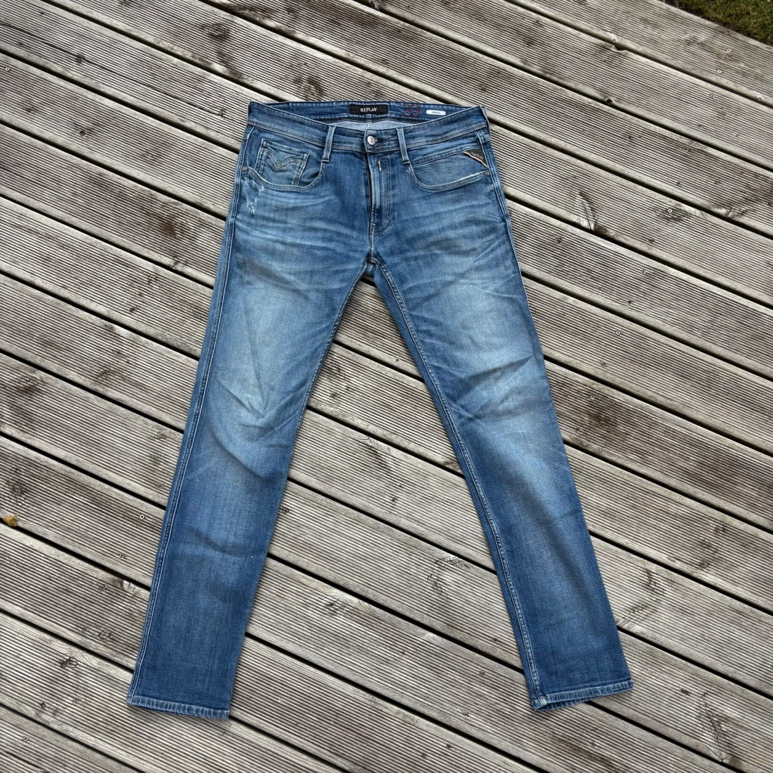 Replay Anbass ljusblå jeans straight fit - 1